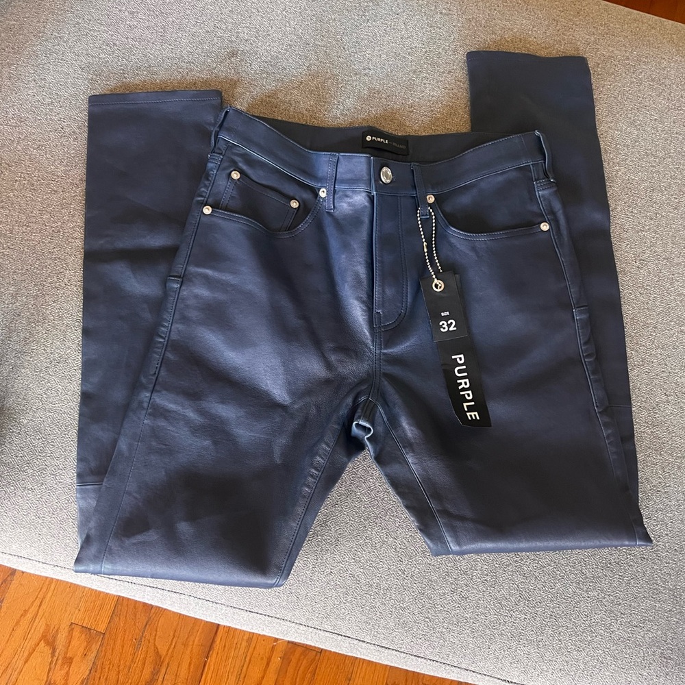 Purple Skinny Jeans with Smooth Texture and Full Length